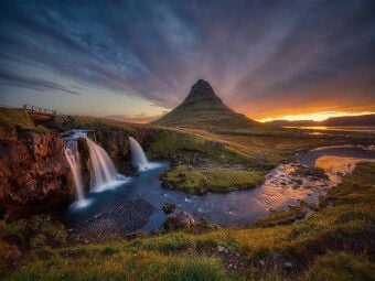 Produktbild: CALVENDO Puzzle Goldener Kirkjufellsfoss | 1000 Teile Lege-Gr&ouml;&szlig;e 64x48cm Foto-Puzzle f&uuml;r gl&uuml;ckliche Stunden