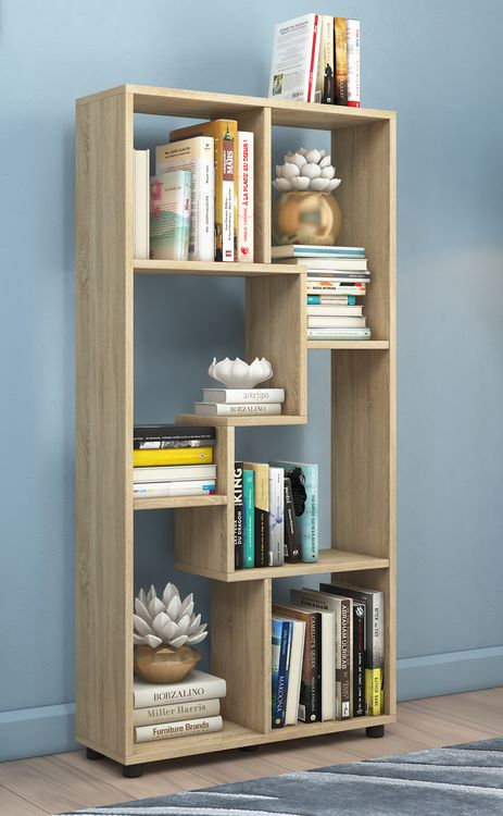 Produktbild: Holz Stand Regal Raumteiler B&uuml;cherregal Blina