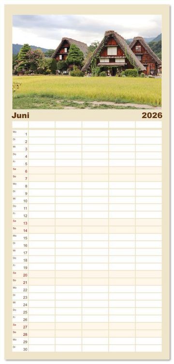 Produktbild: Familienplaner 2026 - Japan - Impressionen aus dem Land der aufgehenden Sonne mit 5 Spalten (Wandkalender, 21 x 45 cm) CALVENDO