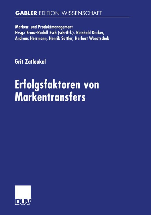 Produktbild: Erfolgsfaktoren von Markentransfers