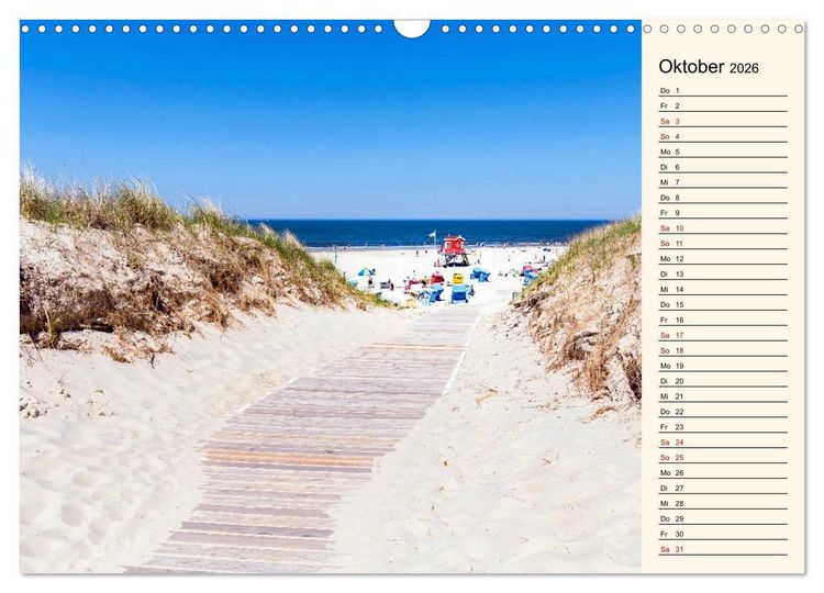 Produktbild: Langeoog Geburtstagskalender (Wandkalender 2026 DIN A3 quer), CALVENDO Monatskalender
