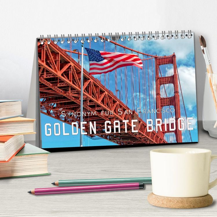 Produktbild: Golden Gate Bridge - Synonym f&uuml;r San Francisco (Tischkalender 2026 DIN A5 quer), CALVENDO Monatskalender