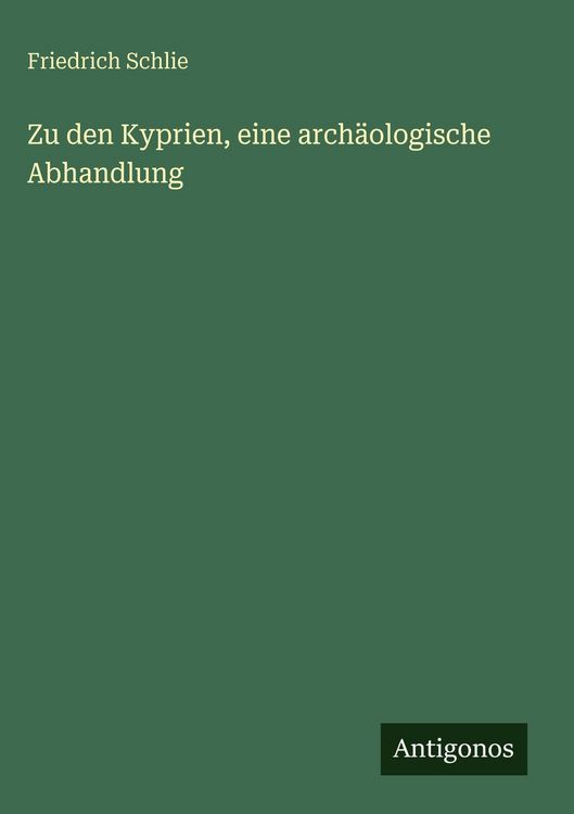Produktbild: Zu den Kyprien, eine arch&auml;ologische Abhandlung