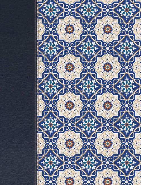 Produktbild: Rvr 1960 Biblia de Apuntes Edici&oacute;n Letra Grande, Piel Fabricada Y Mosaico Crema Y Azul