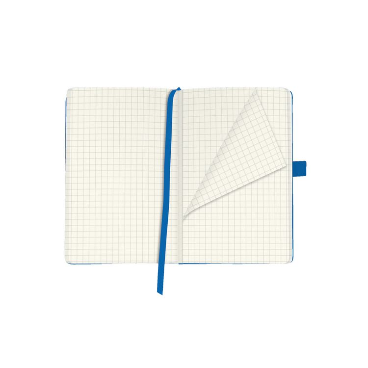 Produktbild: Herlitz Notizbuch Classic A6 96 Blatt kariert blue mit Leseband und Falttasche my.book