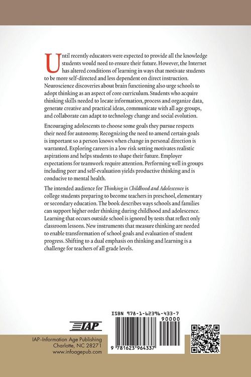 Produktbild: Thinking in Childhood and Adolescence