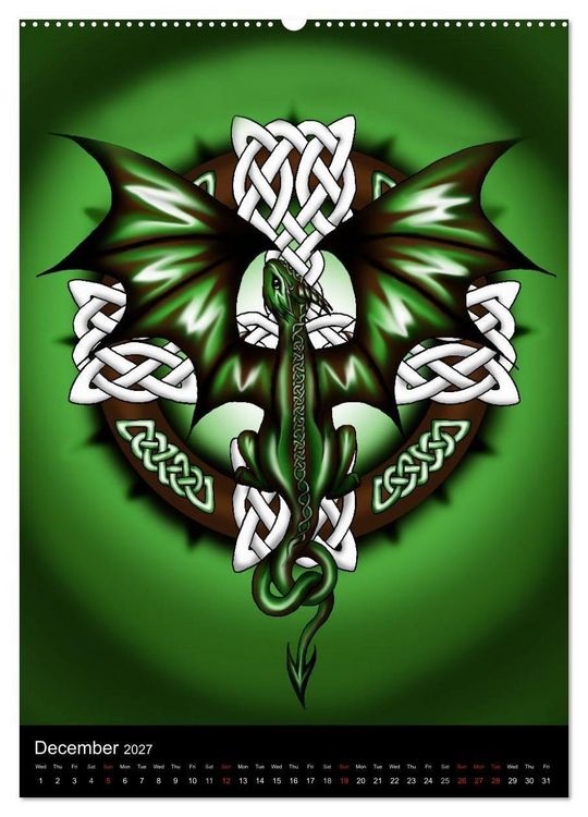 Produktbild: Dragons (High Quality Premium Wall Calendar 2027 DIN A2 portrait),CALVENDO 12 Month Wall Calendar