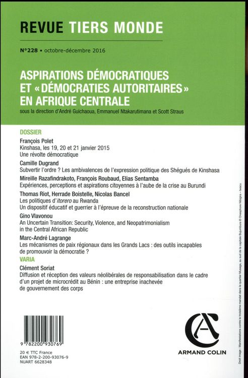 Produktbild: Revue tiers monde no 228 4 2016