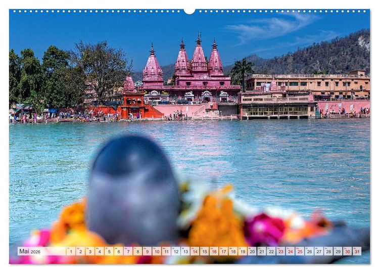 Produktbild: INDIEN Allahabad Haridwar Varanasi Vrindavan (hochwertiger Premium Wandkalender 2026 DIN A2 quer), Kunstdruck in Hochglanz