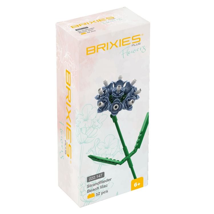 Produktbild: BRIXIES 222147 - Strandflieder blau, 3D Konstruktionsbausatz, ca. 52 Teile
