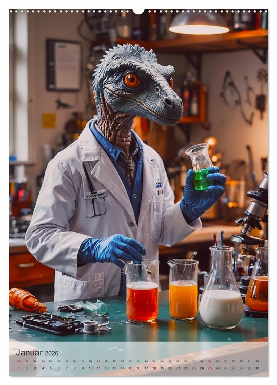 Produktbild: Jurassic Alltag - Dinos &uuml;berall (Wandkalender 2026 DIN A2 hoch), CALVENDO Monatskalender