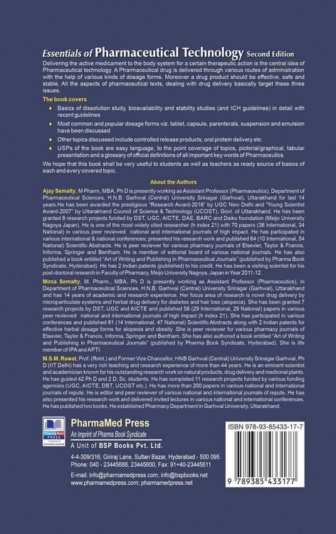 Produktbild: Essentials of Pharmaceutical Technology