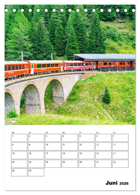 Produktbild: Rh&auml;tische Bahn - aussichtsreiches Bahnerlebnis (Tischkalender 2026 DIN A5 hoch), CALVENDO Monatskalender