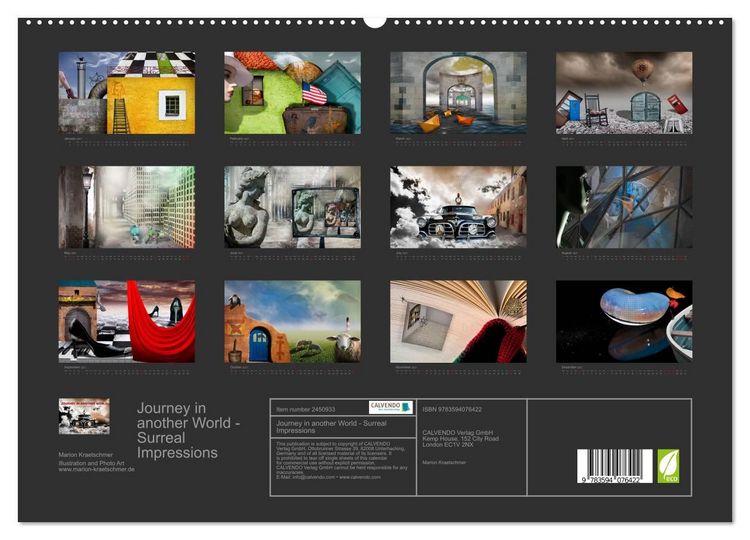 Produktbild: Journey in another World - Surreal Impressions (High Quality Premium Wall Calendar 2027 DIN A2 landscape),CALVENDO 12 Month Wall Calendar