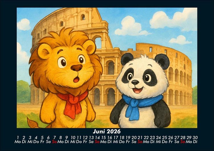 Produktbild: Buschi und Pippin - Reise zu den Weltwundern 2026 Fotokalender DIN A5