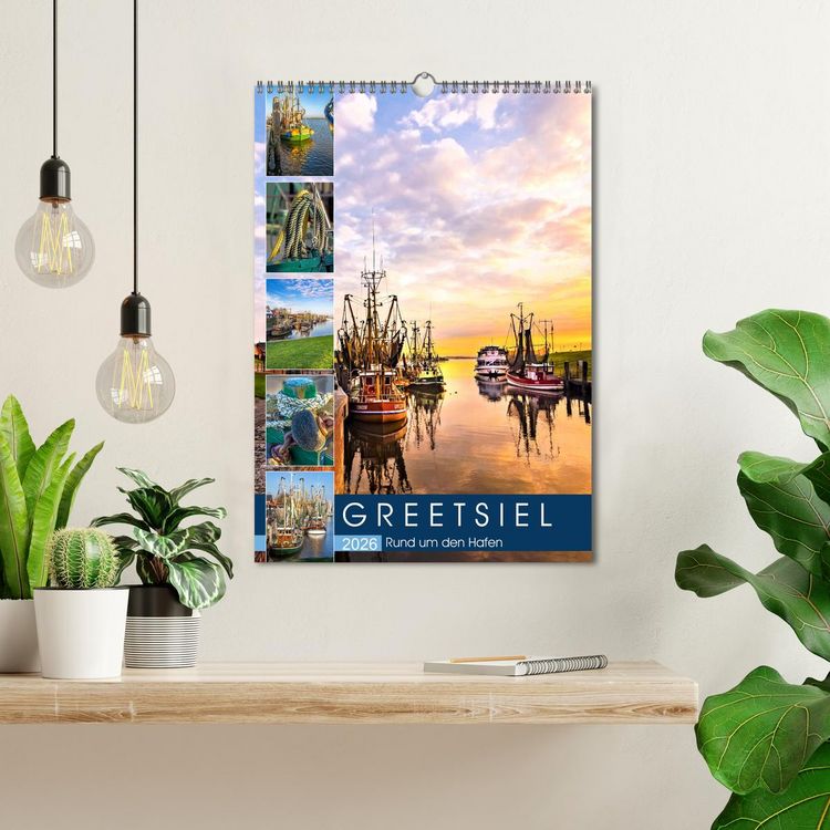 Produktbild: GREETSIEL Rund um den Hafen (Wandkalender 2026 DIN A3 hoch), CALVENDO Monatskalender