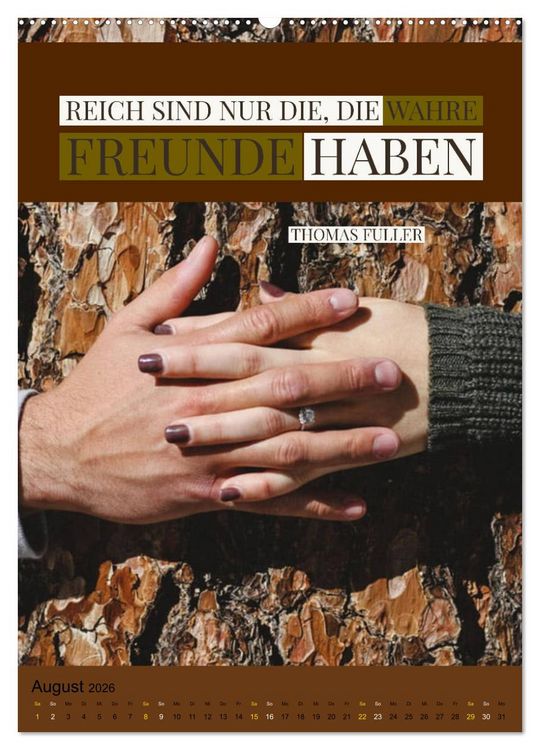 Produktbild: Freundschaft Weisheiten und Zitate (Wandkalender 2026 DIN A2 hoch), CALVENDO Monatskalender