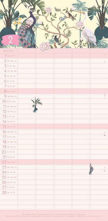 GreenLine Jungle Familienplaner 2025 - Calendario Familiare Ecologico L 1104512