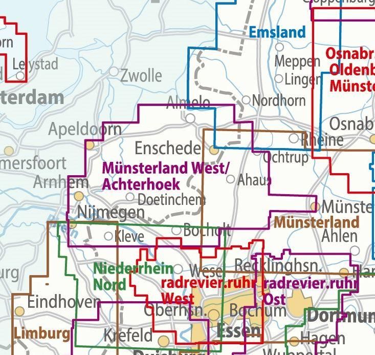 Produktbild: BVA ADFC Regionalkarte M&uuml;nsterland West / Flusslandschaft Achterhoek 1:75.000