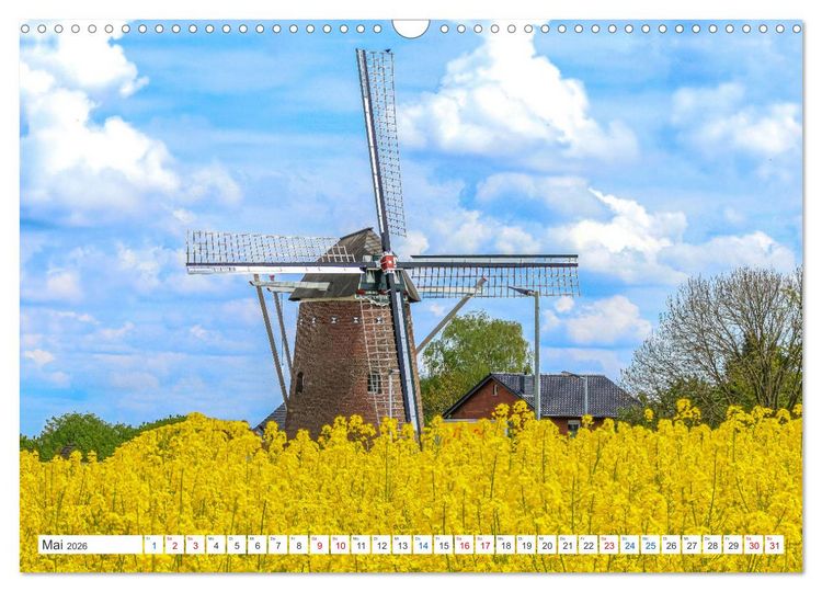 Produktbild: Besondere Windm&uuml;hlen am Niederrhein (Wandkalender 2026 DIN A3 quer), CALVENDO Monatskalender