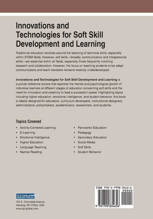 Produktbild: Innovations and Technologies for Soft Skill Development and Learning