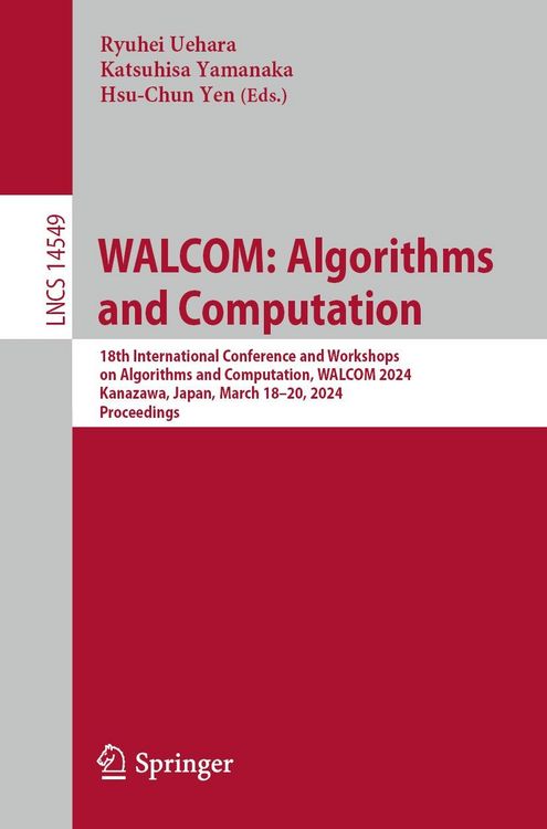 Produktbild: WALCOM: Algorithms and Computation