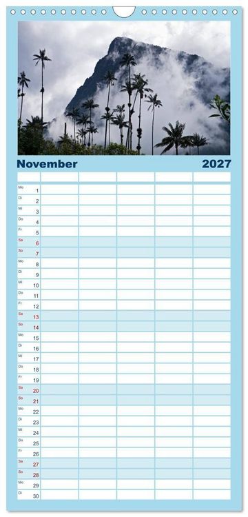 Produktbild: Familienplaner 2027 - Kolumbien Impressionen mit 5 Spalten (Wandkalender, 21 x 45 cm) CALVENDO