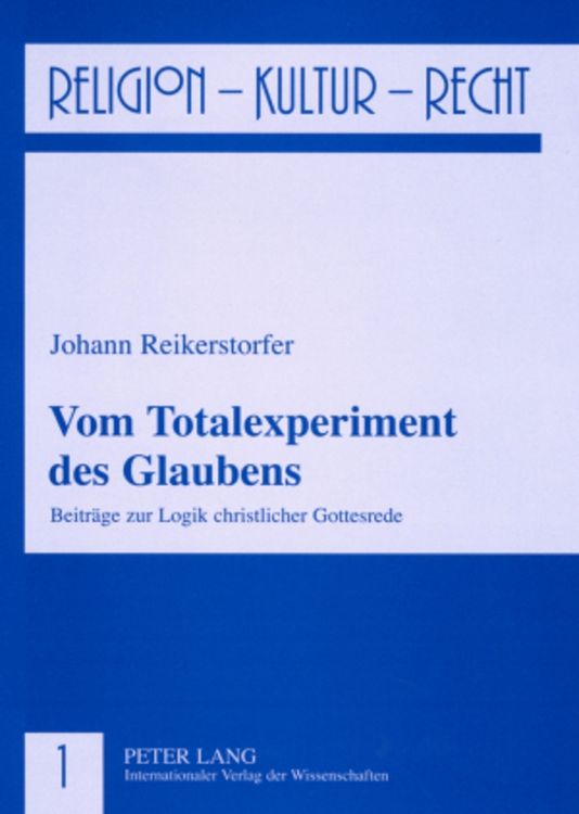 Produktbild: Vom Totalexperiment des Glaubens