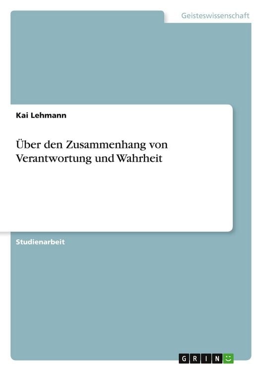 Produktbild: &Uuml;ber den Zusammenhang von Verantwortung und Wahrheit