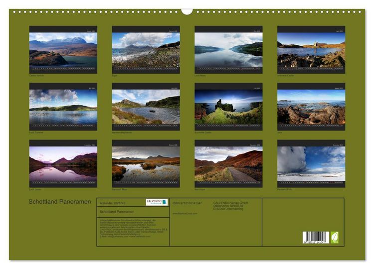 Produktbild: Schottland Panoramen (Wandkalender 2026 DIN A2 quer), CALVENDO Monatskalender