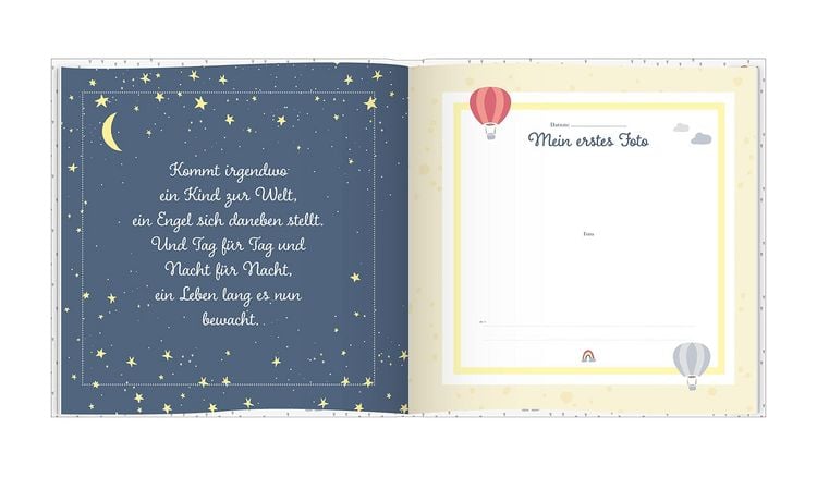 Produktbild: Babyalbum mit Fensterausschnitt f&uuml;r das 1. Lebensjahr zum Eintragen der sch&ouml;nsten Momente und Erinnerungen mit Platz f&uuml;r Fotos | f&uuml;r M&auml;dchen