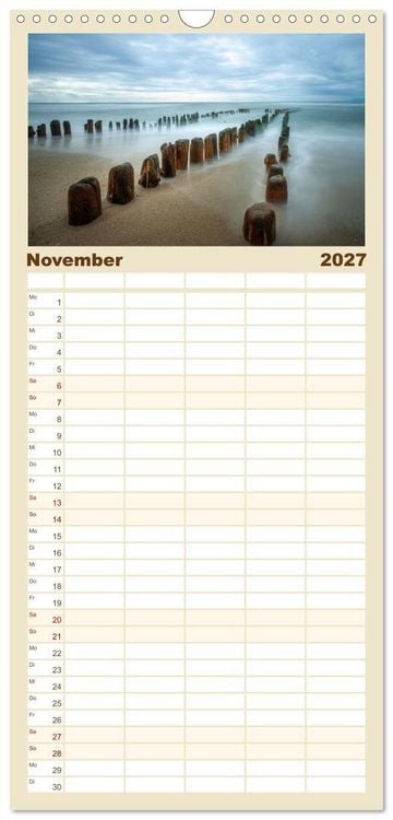 Produktbild: Familienplaner 2027 - Land. Licht. Meer. mit 5 Spalten (Wandkalender, 21 x 45 cm) CALVENDO