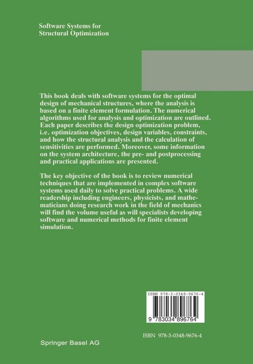 Produktbild: Software Systems for Structural Optimization
