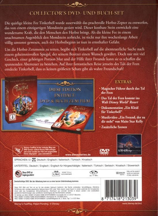 Produktbild: TinkerBell - Die Suche nach dem verlorenen Schatz - Collector's DVD (+ Buch)