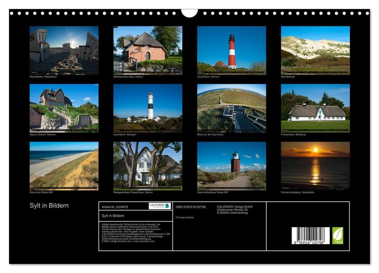 Produktbild: Sylt in Bildern (Wandkalender 2026 DIN A3 quer), CALVENDO Monatskalender
