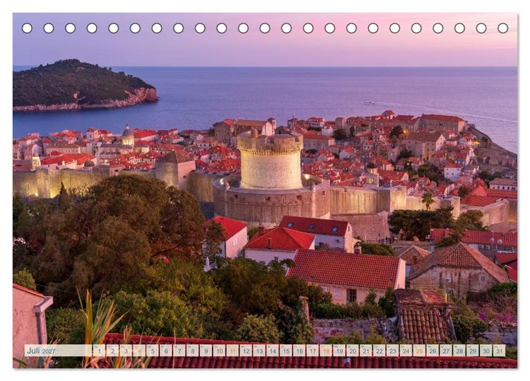 Produktbild: Dubrovnik historische Altstadt - UNESCO‑Welterbe im sonnigen Kroatien (Tischkalender 2027 DIN A5 quer), CALVENDO Monatskalender