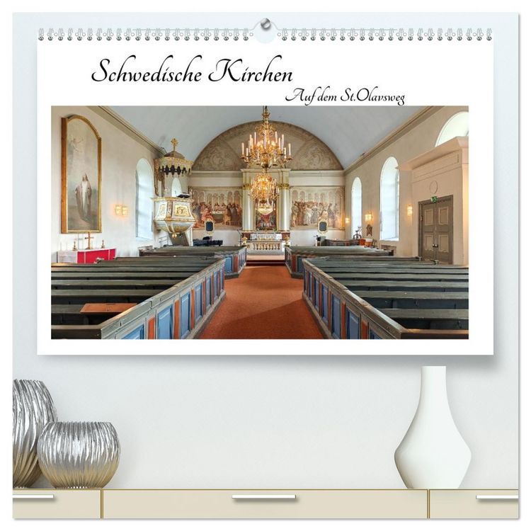 Produktbild: Schwedische Kirchen auf dem St.Olavsweg (hochwertiger Premium Wandkalender 2026 DIN A2 quer), Kunstdruck in Hochglanz
