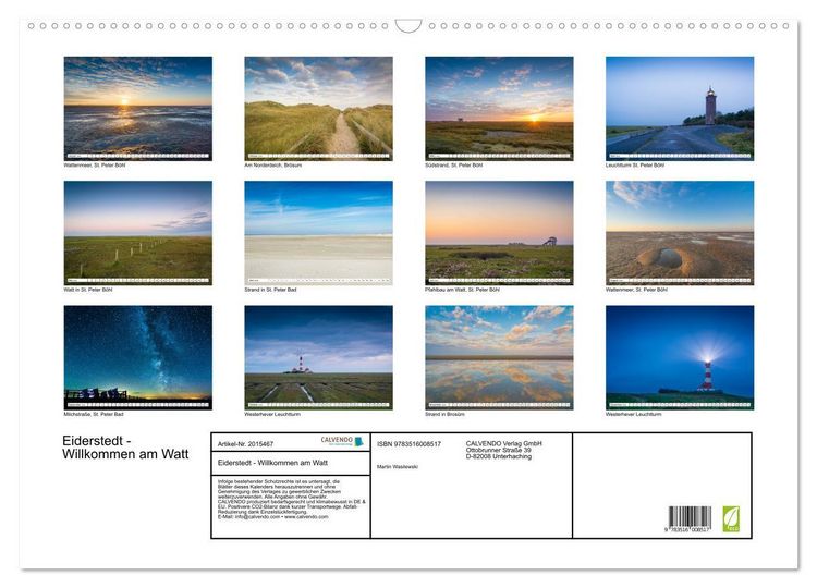 Produktbild: Eiderstedt - Willkommen am Watt (Wandkalender 2026 DIN A2 quer), CALVENDO Monatskalender