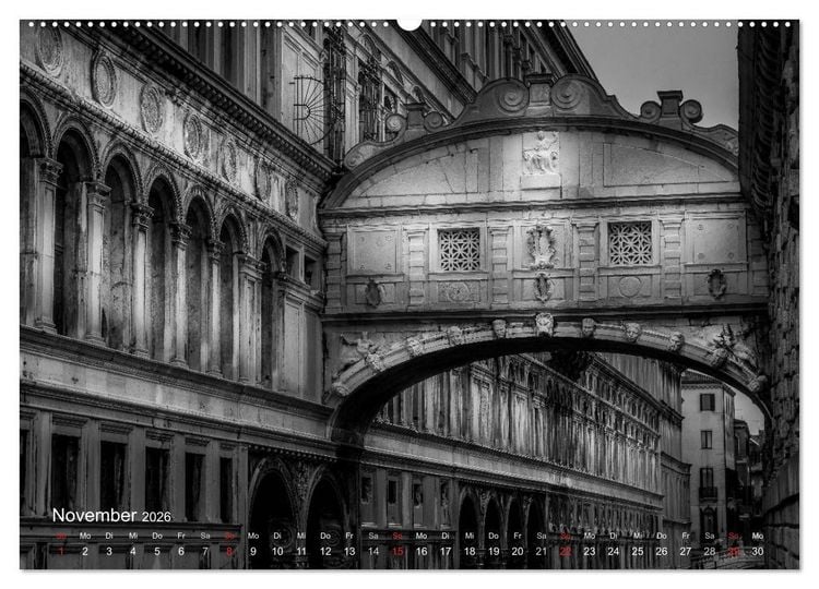 Produktbild: Venedig - Licht und Schatten (hochwertiger Premium Wandkalender 2026 DIN A2 quer), Kunstdruck in Hochglanz