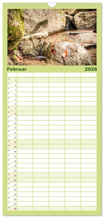 Produktbild: Familienplaner 2026 - Der Odenwald und das Felsenmeer mit 5 Spalten (Wandkalender, 21 x 45 cm) CALVENDO