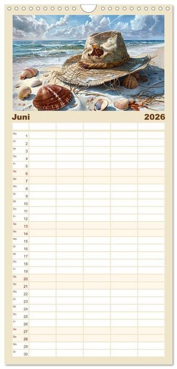 Produktbild: Familienplaner 2026 - Strandgut mit 5 Spalten (Wandkalender, 21 x 45 cm) CALVENDO