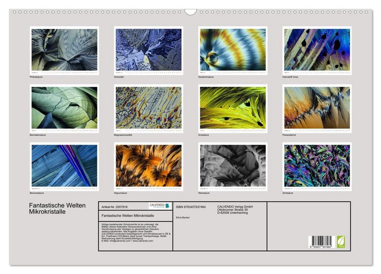 Produktbild: Fantastische Welten Mikrokristalle (Wandkalender 2026 DIN A2 quer), CALVENDO Monatskalender