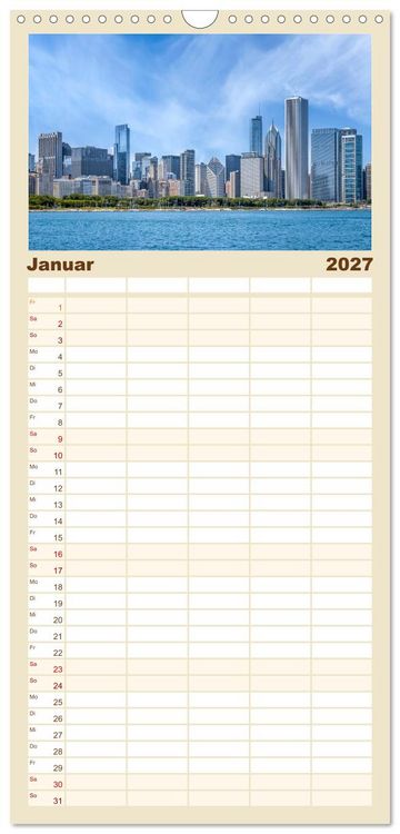 Produktbild: Familienplaner 2027 - Faszination USA - Eine Reise durch Stadt und Natur mit 5 Spalten (Wandkalender, 21 x 45 cm) CALVENDO