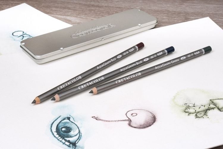 Produktbild: Cretacolor K&uuml;nstlerstifte Aquarellgraphit Pocket Set, 6er Metalletui