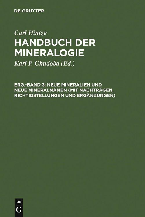 Produktbild: Neue Mineralien und neue Mineralnamen (mit Nachtr&auml;gen, Richtigstellungen und Erg&auml;nzungen)