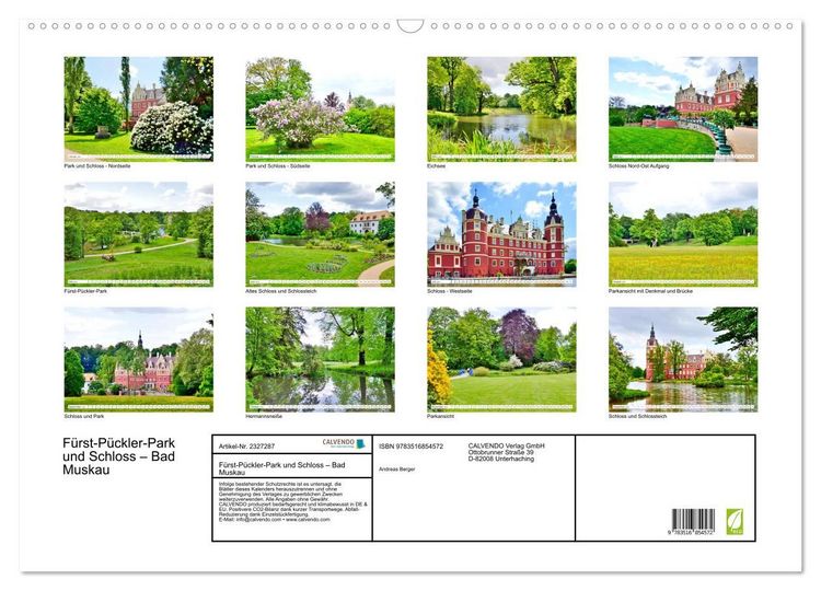 Produktbild: F&uuml;rst-P&uuml;ckler-Park und Schloss &ndash; Bad Muskau (Wandkalender 2027 DIN A2 quer), CALVENDO Monatskalender