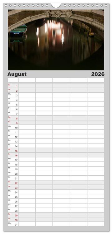 Produktbild: Familienplaner 2026 - Venedig bei Nacht mit 5 Spalten (Wandkalender, 21 x 45 cm) CALVENDO