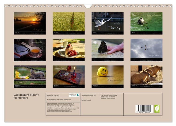 Produktbild: Gut gelaunt durch's Rentenjahr (Wandkalender 2026 DIN A3 quer), CALVENDO Monatskalender