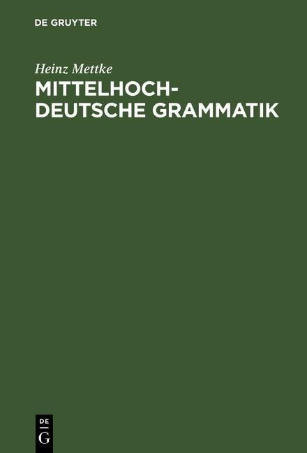 Produktbild: Mittelhochdeutsche Grammatik