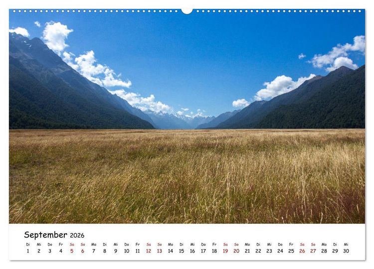 Produktbild: Neuseeland-Aotearoa, Land der wei&szlig;en Wolke (hochwertiger Premium Wandkalender 2026 DIN A2 quer), Kunstdruck in Hochglanz
